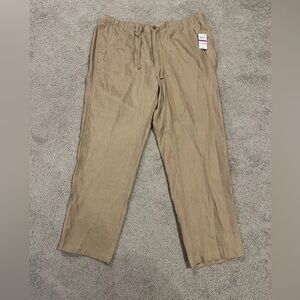 Tasso Elba Island 100% Linen Drawstring Pants Men’s Sz XXL Tan Lightweight NWT